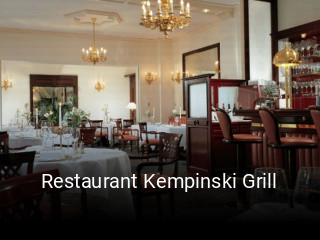 Restaurant Kempinski Grill bestellen