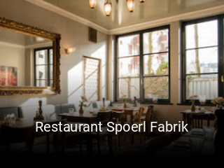 Restaurant Spoerl Fabrik online bestellen