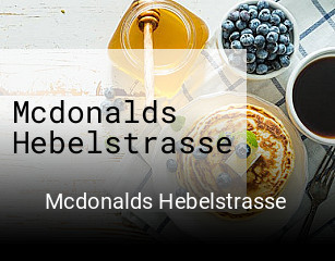 Mcdonalds Hebelstrasse essen bestellen
