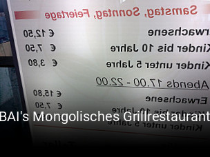 BAI's Mongolisches Grillrestaurant essen bestellen
